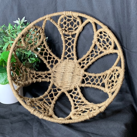 Large 15” natural handmade jute woven bowl - Picture 1 of 9